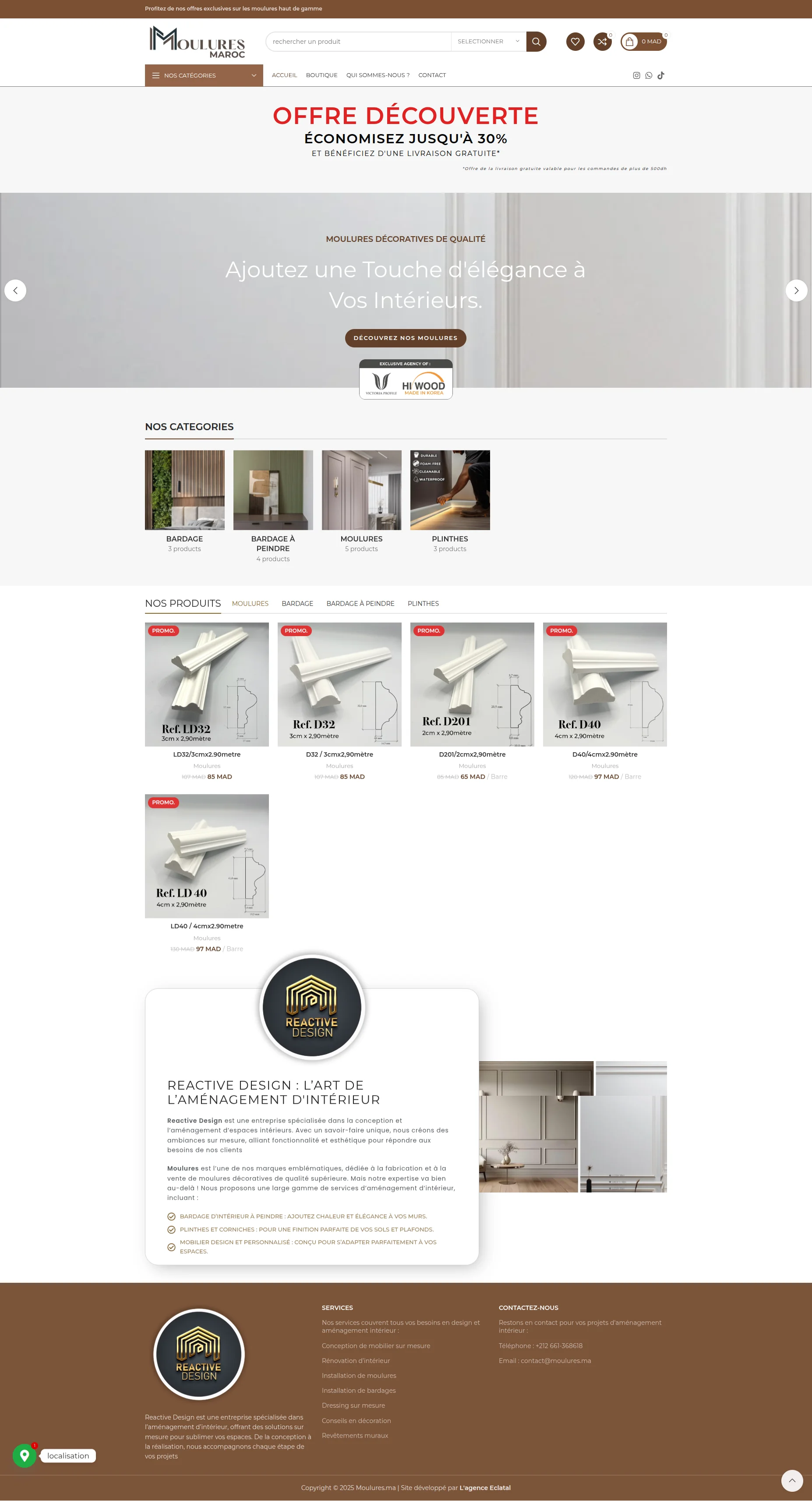 Moulures Maroc — réalisé par WebProducts